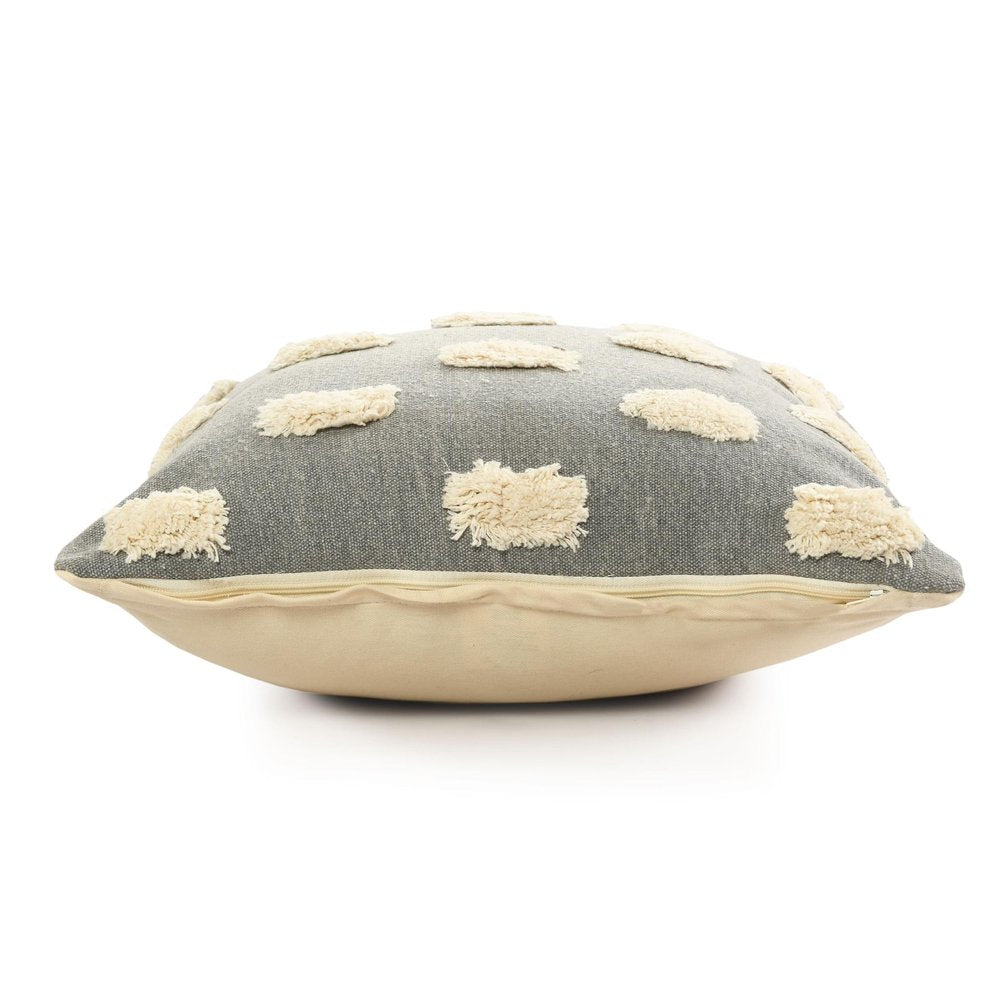 Set of Two 20" Light Gray Striped Throw Pillows