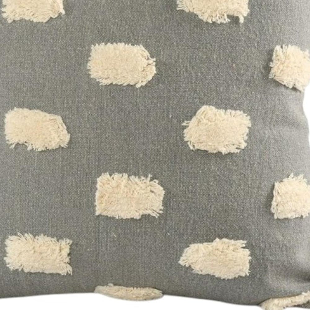 Set of Two 20" Light Gray Striped Throw Pillows