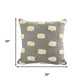 Set of Two 20" Light Gray Striped Throw Pillows