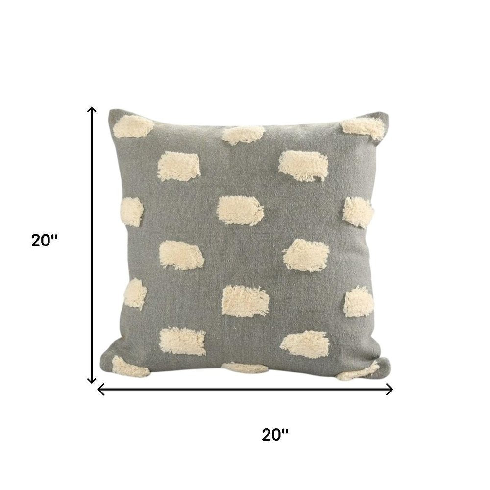 Set of Two 20" Light Gray Striped Throw Pillows