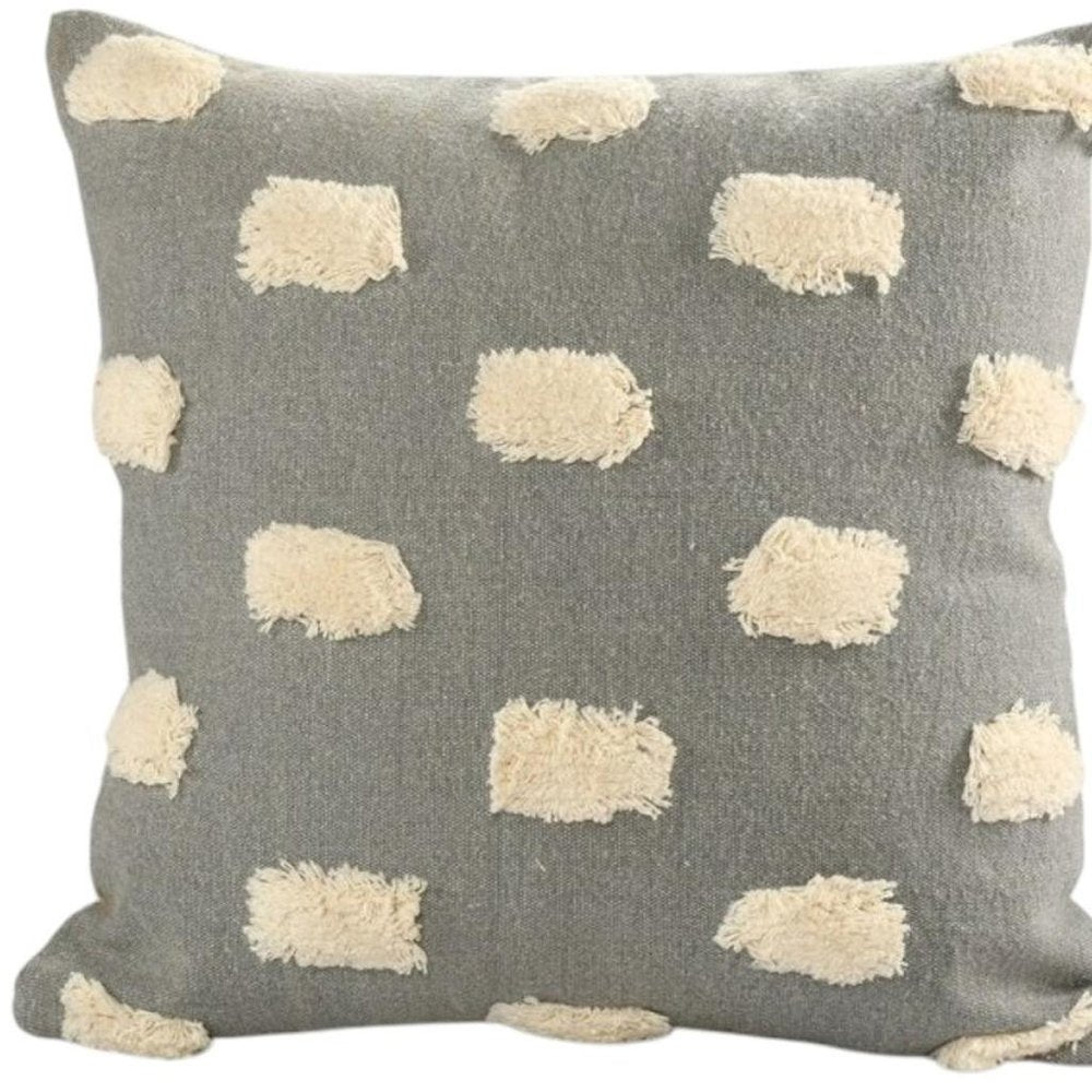 Set of Two 20" Light Gray Striped Throw Pillows
