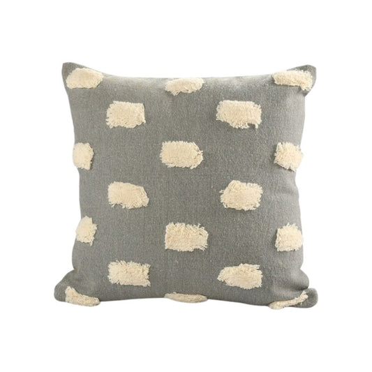 Set of Two 20" Light Gray Striped Throw Pillows