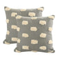 Set of Two 20" Light Gray Striped Throw Pillows