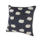 Set of Two 20" Dark Blue And Natural Polka Dot Cotton Throw Pillows with Texture