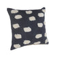 Set of Two 20" Dark Blue And Natural Polka Dot Cotton Throw Pillows with Texture