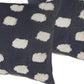 Set of Two 20" Dark Blue And Natural Polka Dot Cotton Throw Pillows with Texture
