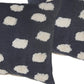 Set of Two 20" Dark Blue And Natural Polka Dot Cotton Throw Pillows with Texture