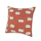 Set of Two 20" Orange And Natural And Orange Polka Dot Cotton Throw Pillows with Pompoms