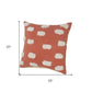 Set of Two 20" Orange And Natural And Orange Polka Dot Cotton Throw Pillows with Pompoms
