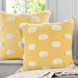 Set of Two 20" Yellow Striped Throw Pillows