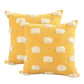 Set of Two 20" Yellow Striped Throw Pillows
