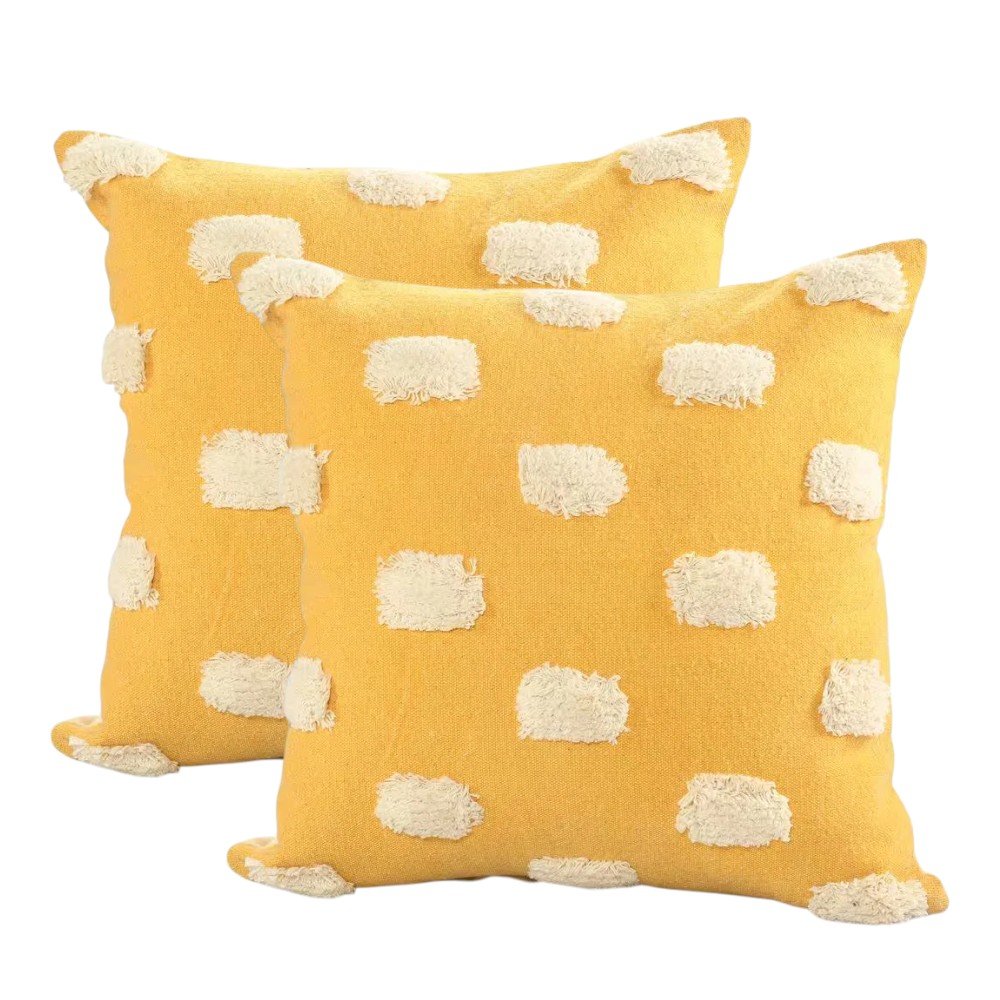 Set of Two 20" Yellow Striped Throw Pillows