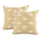 Set of Two 20" Cream Striped Throw Pillows