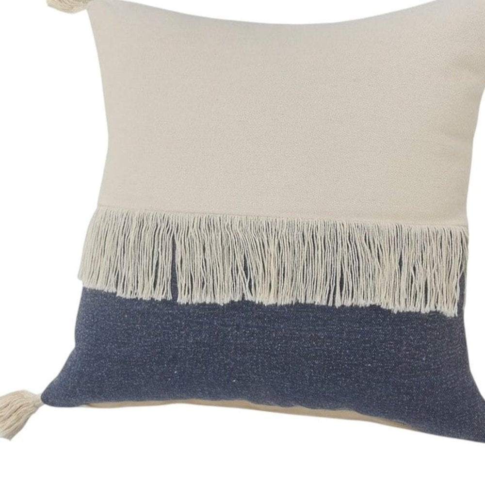 Set of Two 20" Indigo Color Block Throw Pillows