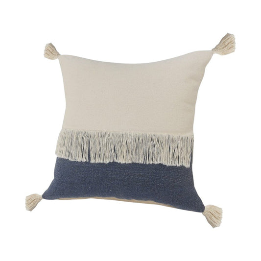 Set of Two 20" Indigo Color Block Throw Pillows