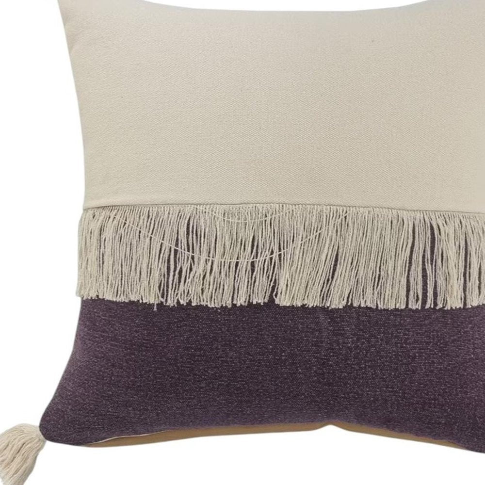 Set of Two 20" Purple Color Block Throw Pillows