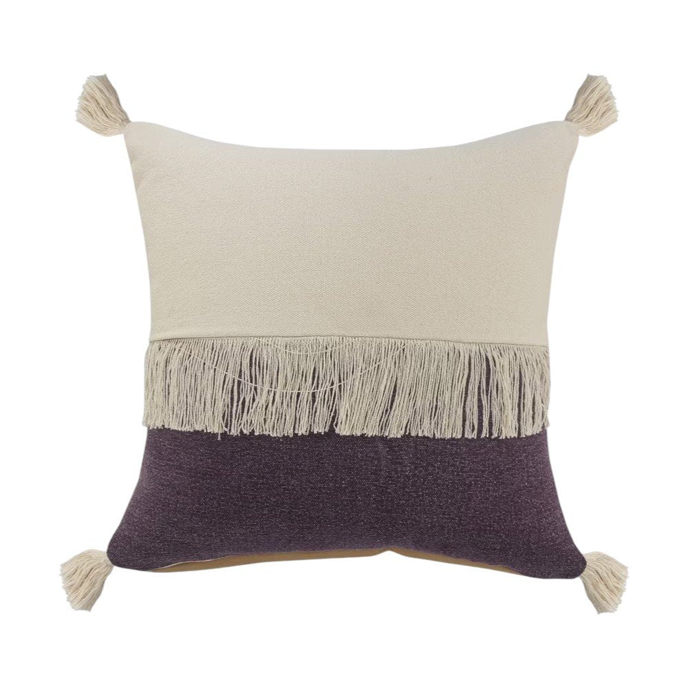 Set of Two 20" Purple Color Block Throw Pillows