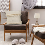 Set of Two 20" Cream Throw Pillows