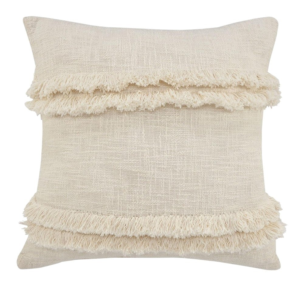 Set of Two 20" Cream Throw Pillows