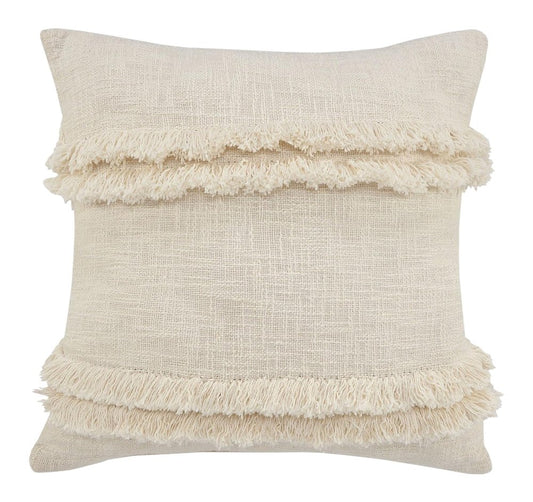 Set of Two 20" Cream Throw Pillows