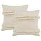 Set of Two 20" Cream Throw Pillows