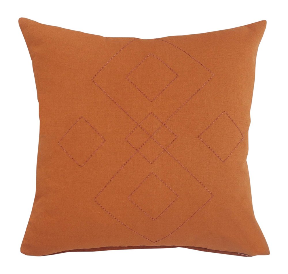 Set of Two 20" Golden Brown Geometric Throw Pillows