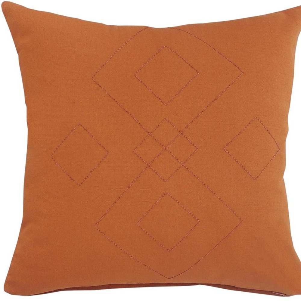 Set of Two 20" Golden Brown Geometric Throw Pillows