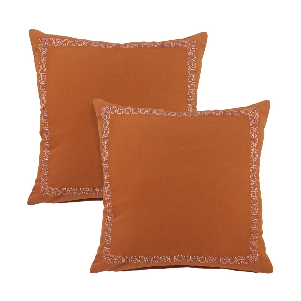 Set of Two 20" Rose Throw Pillows