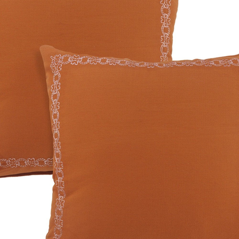 Set of Two 20" Rose Throw Pillows