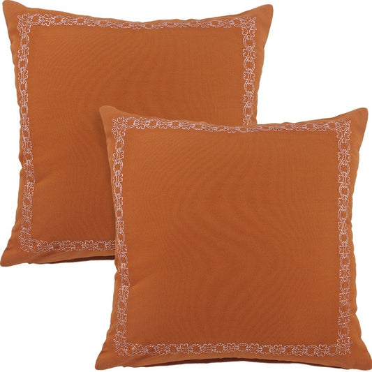 Set of Two 20" Rose Throw Pillows