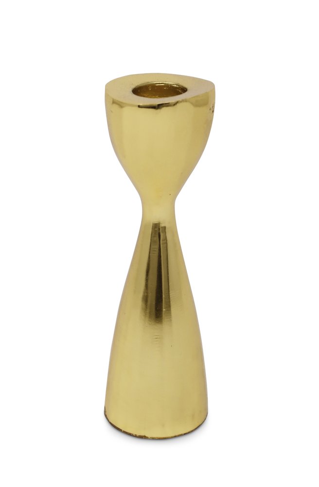6" Gold Stainless Steel Tabletop Taper Candlestick