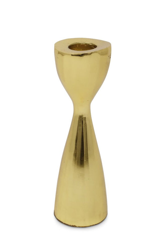 6" Gold Stainless Steel Tabletop Taper Candlestick