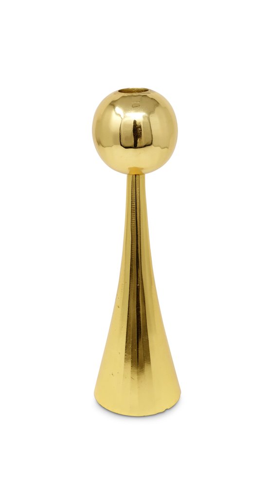 12" Gold Stainless Steel Tabletop Taper Candlestick