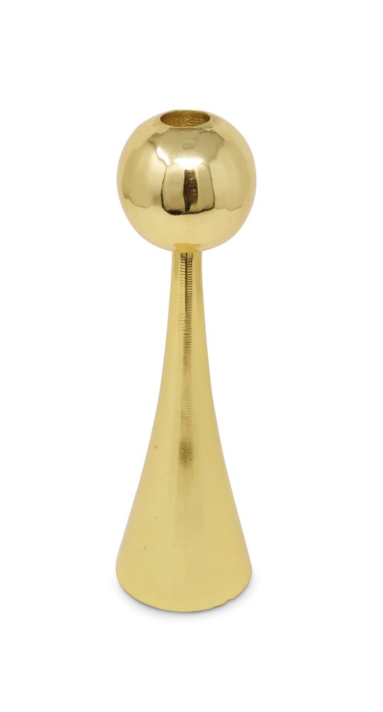 12" Gold Stainless Steel Tabletop Taper Candlestick