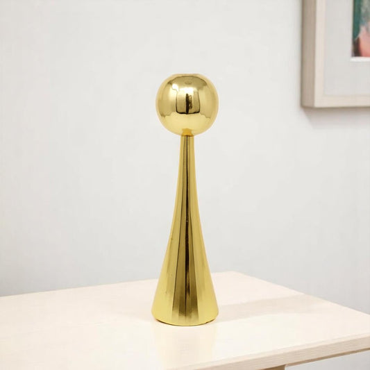 12" Gold Stainless Steel Tabletop Taper Candlestick