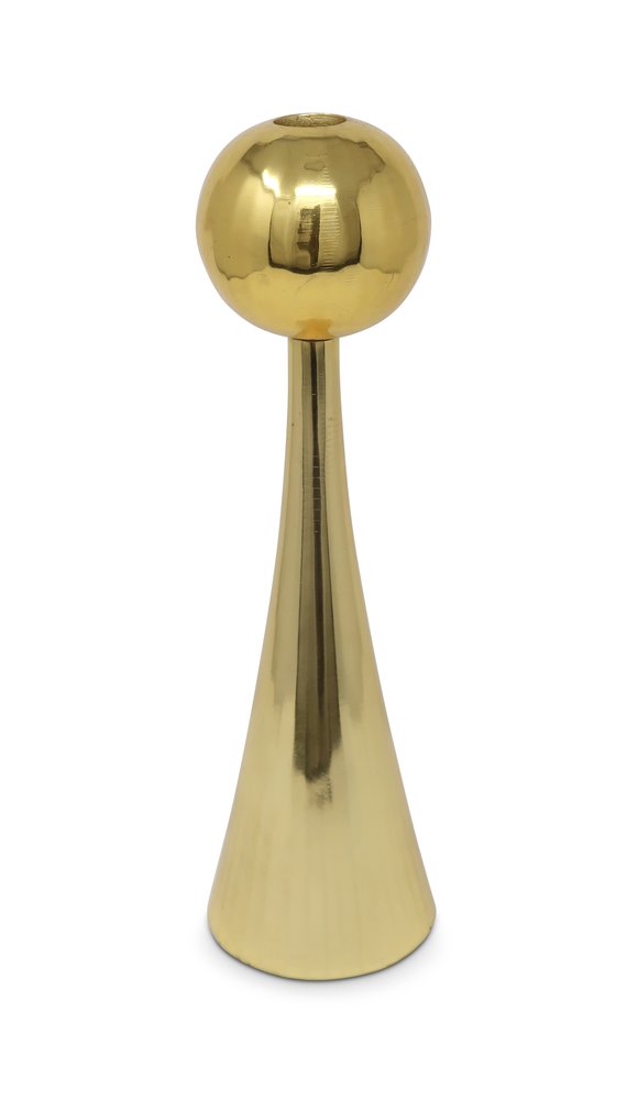 10" Gold Stainless Steel Tabletop Taper Candlestick