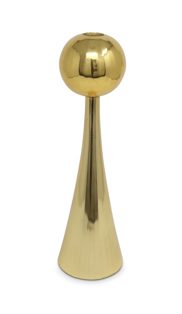 10" Gold Stainless Steel Tabletop Taper Candlestick