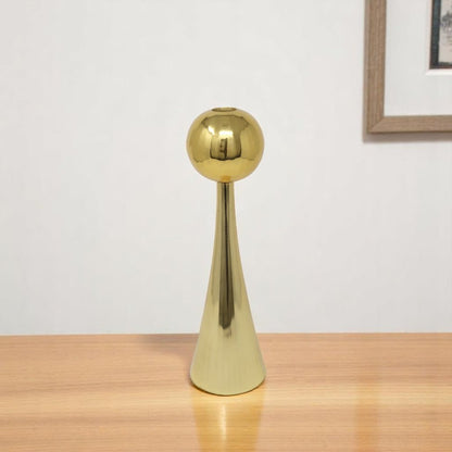 10" Gold Stainless Steel Tabletop Taper Candlestick