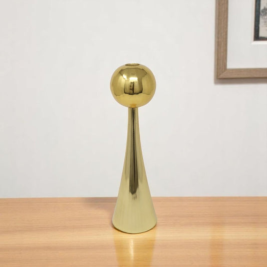 10" Gold Stainless Steel Tabletop Taper Candlestick