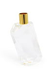 7" Clear And Gold Geo Faceted Crystal Tabletop Taper Candlestick
