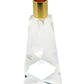 8" Clear And Gold Geo Faceted Crystal Tabletop Taper Candlestick