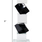 9" Black And Clear Crystal Tabletop Taper Candlestick