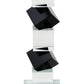 9" Black And Clear Crystal Tabletop Taper Candlestick