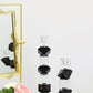 9" Black And Clear Crystal Tabletop Taper Candlestick