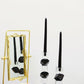 9" Black And Clear Crystal Tabletop Taper Candlestick