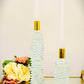 8" Clear And Gold Twisted Crystal Tabletop Taper Candlestick