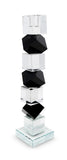 12" Black And Clear Crystal Tabletop Taper Candlestick