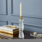 12" Clear And Gold Twisted Crystal Tabletop Taper Candlestick