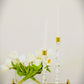 14" Clear And Gold Geo Stacks Crystal Tabletop Taper Candlestick