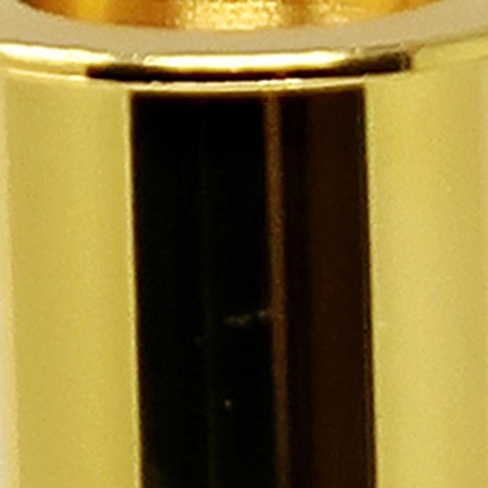 14" Clear And Gold Geo Stacks Crystal Tabletop Taper Candlestick